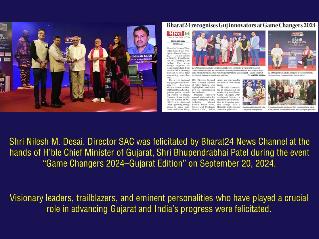Felicitation of Shri Nilesh M Desai Director SAC at Game Changers 2024 Gujarat Edition